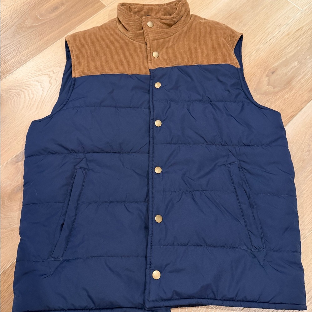 J. Crew Blue and Brown Vest